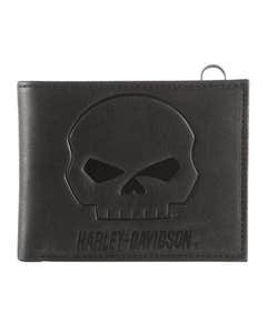  Harley-davidson Mens Outsider Bifold Wallet Black